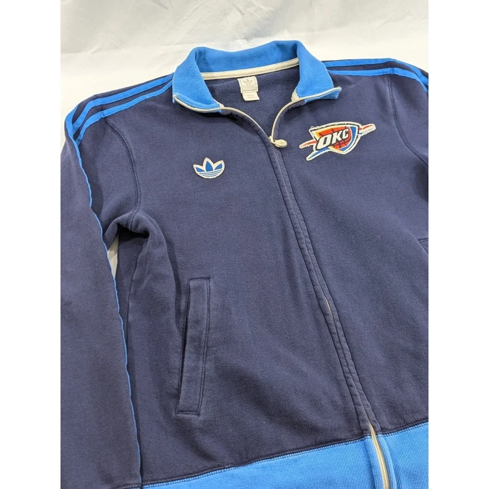 ADIDAS NBA OKLAHOMA CITY THUNDER‎ OKC FULL ZIP SWEATSHIRT MEN'S LARGE JACKET